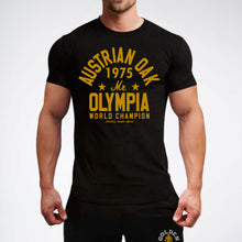 Load image into Gallery viewer, Austrian Oak 1975 Olympia Tee - Black/Gold
