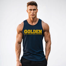 Load image into Gallery viewer, Golden Bodybuilding Tank - Navy/Gold
