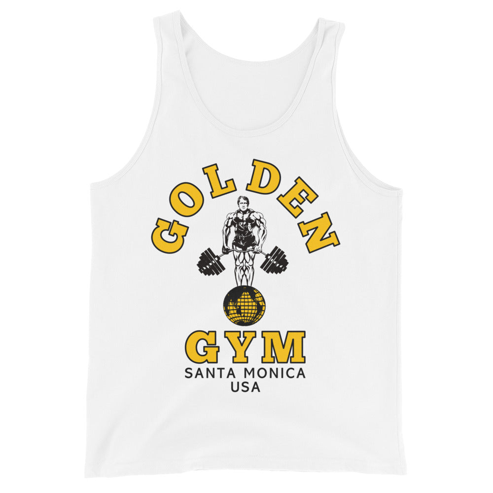 Golden Gym Tank - White/Gold