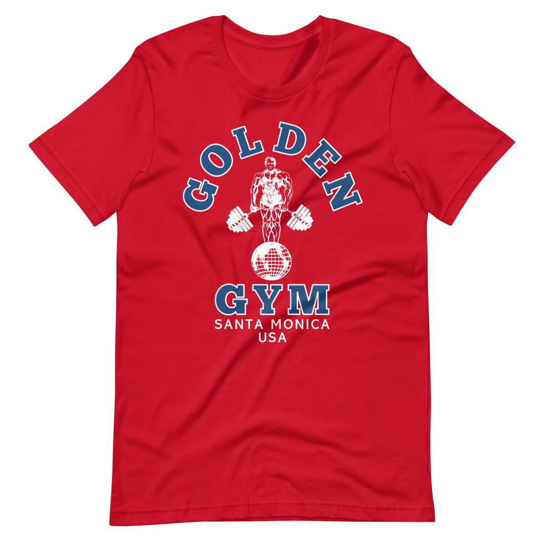 Golden Gym Tee - Red/Blue