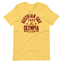 Load image into Gallery viewer, Austrian Oak 1975 Olympia Tee - Yellow/Maroon
