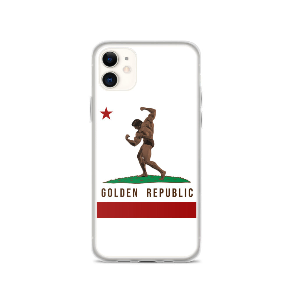 Golden Republic California Flag Bodybuilding iPhone Case - White